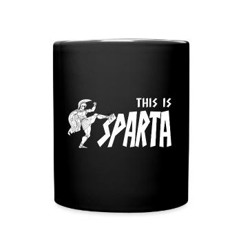 This is Sparta! Spartanischer Krieger Kick - Tasse einfarbig - Schwarz - Vorne