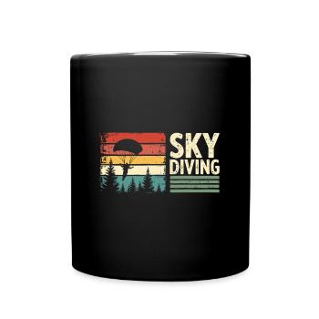 Skydiving Vintage Retro Sunset - Full Colour Mug - black - Front