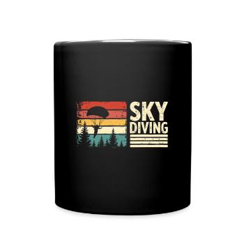 Skydiving Vintage Retro Sunset - Full Colour Mug - black - Front