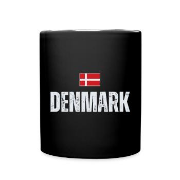 Drapeau du Danemark, fier danois - Mug uni - noir - Devant
