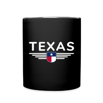 Texas Fan T-Shirt – Lone Star Style - Tasse einfarbig - Schwarz - Vorne