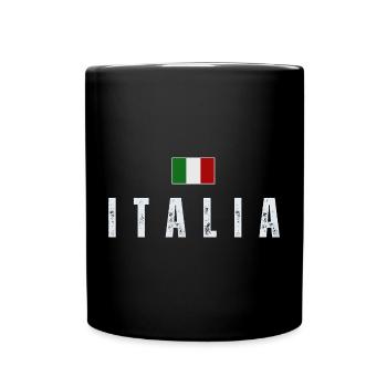 Italienische Flagge, italienischer Stolz - Tasse einfarbig - Schwarz - Vorne