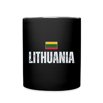 Lithuanian pride, flag of Lithuania - Full Colour Mug - black - Front