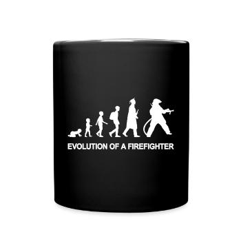 Vom Kind zum Feuerwehrmann - Tasse einfarbig - Schwarz - Vorne
