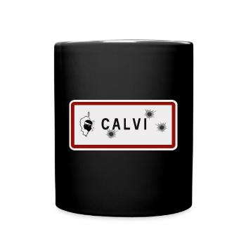 Panneau d’entrée de la ville de Calvi - Mug uni - noir - Devant