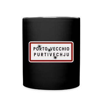 panneau d’entrée de la ville de porto vecchio - Mug uni - noir - Devant