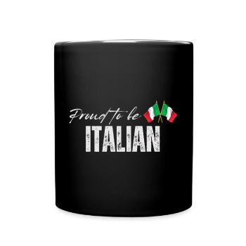 Stolzer Italiener, ich liebe Italien - Tasse einfarbig - Schwarz - Vorne