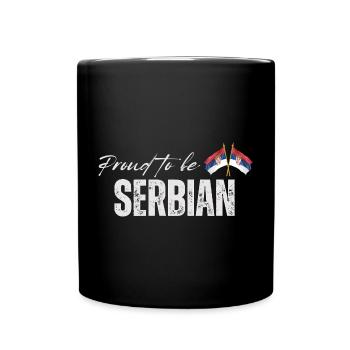 Serbe fier, j’adore la Serbie - Mug uni - noir - Devant