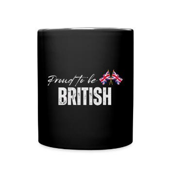 Proud British, I love the UK - Full Colour Mug - black - Front