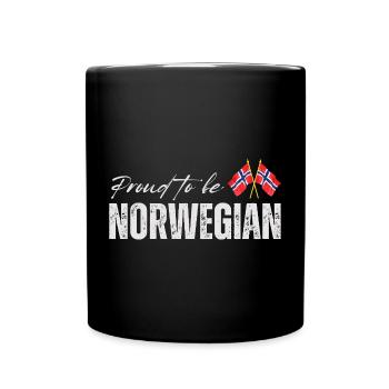 Norwegian proud, I love Norway - Full Colour Mug - black - Front