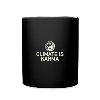 Climate is Karma Yin & Yang Natur- Umweltschutz - Tasse einfarbig - Schwarz - Vorne