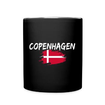 Copenhagen Dänemark Flagge Kopenhagen - Tasse einfarbig - Schwarz - Vorne