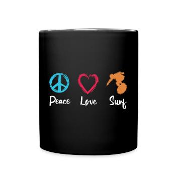 Peace Love Surf - Mug uni - noir - Devant