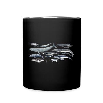 Whales diversity fond transparent - Full Colour Mug - black - Front