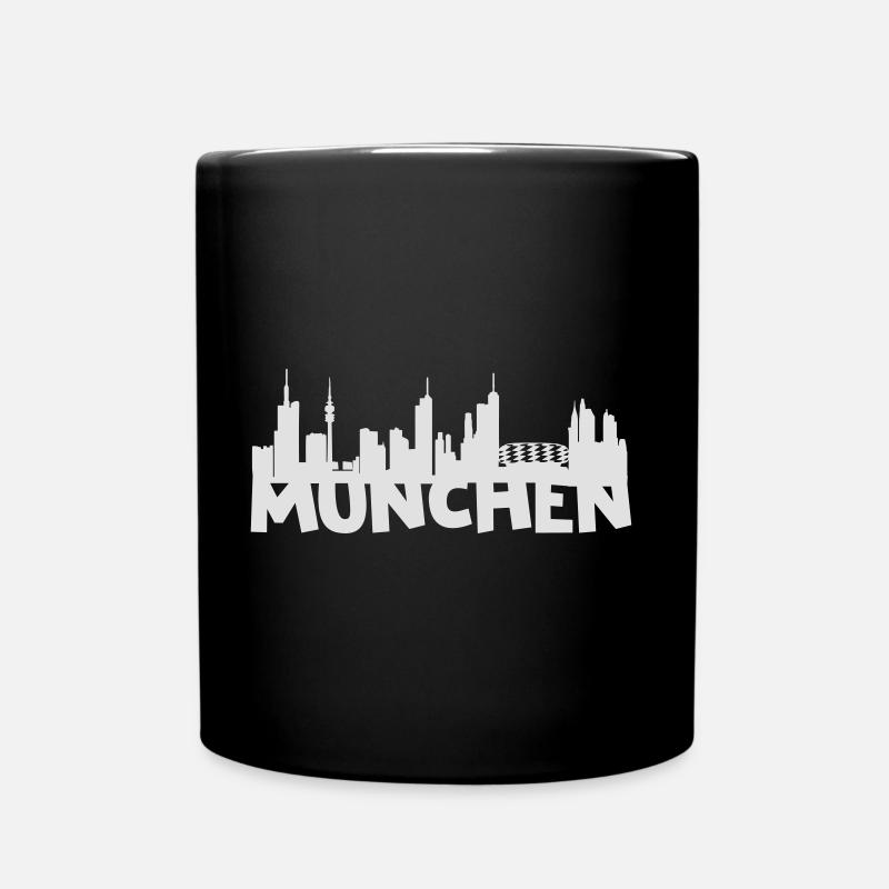 Munich skyline - Full Colour Mug - black