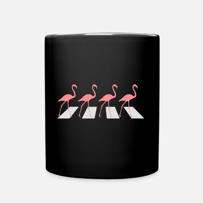 Flamingos auf Zebrastreifen - Tasse einfarbig - Schwarz