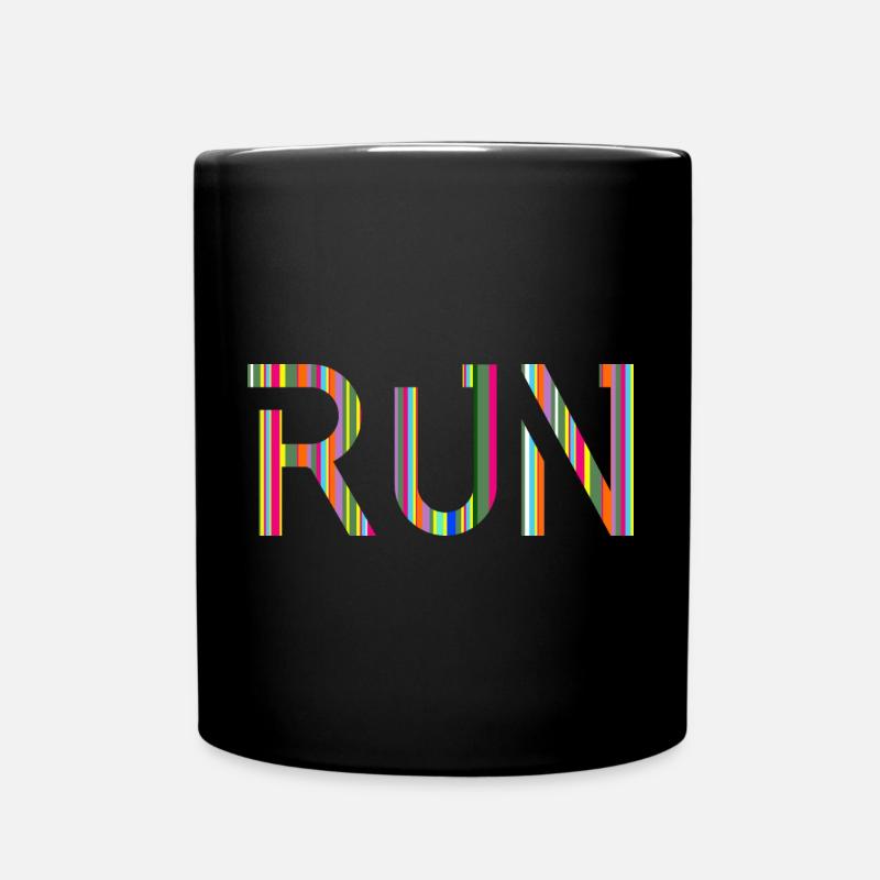 RUN, Laufen, Geschenkidee, Geschenk - Tasse einfarbig - Schwarz