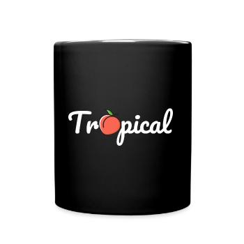 Pfirsich Liebe - Tasse einfarbig - Schwarz - Vorne