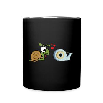 Chemise escargots · ruban d'amour · cadeau de coeur - Mug uni - noir - Devant
