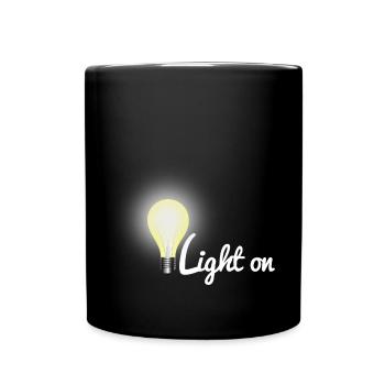 Light on light bulb - Full Colour Mug - black - Front