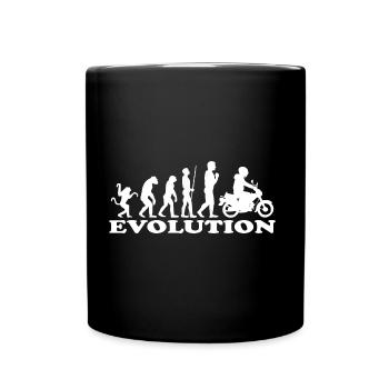 Evolution Moped Mofafahrer Mofa Geschenk idee - Tasse einfarbig - Schwarz - Vorne