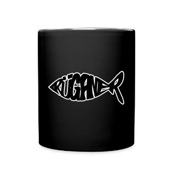 Rüganer Fisch - Tasse einfarbig - Schwarz - Vorne