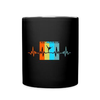 Gymnastics heartbeat retro gift - Full Colour Mug - black - Front