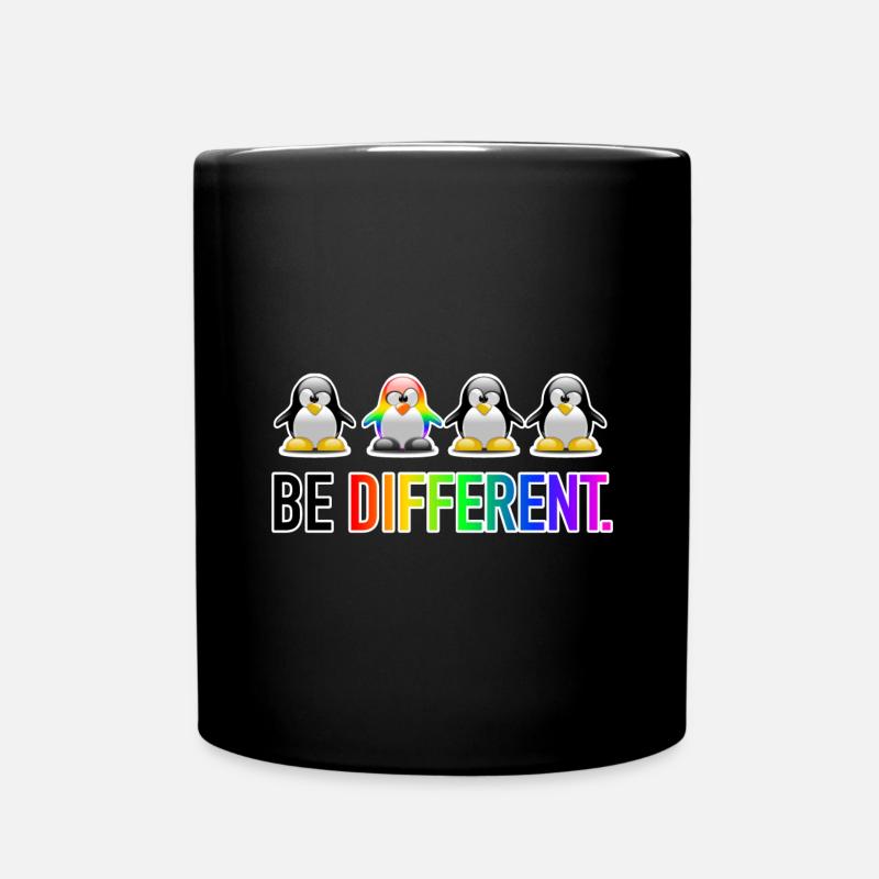 Be Different LGBT Pinguin Gay Pride CSD Cartoon - Tasse einfarbig - Schwarz