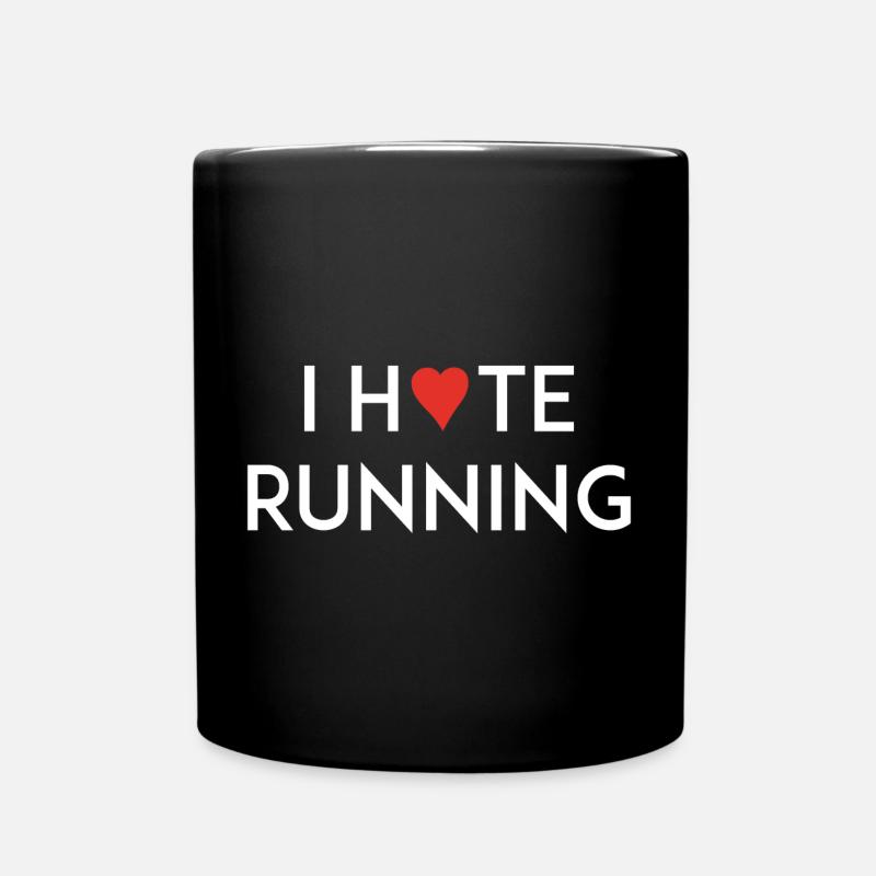 Ich liebe / hasse Laufen - Tasse einfarbig - Schwarz