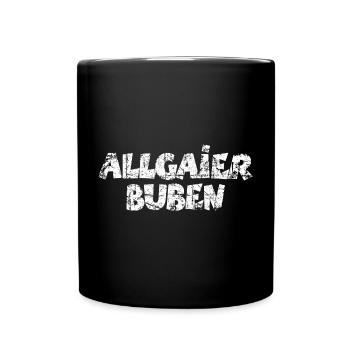 Allgaier Buben aus dem Allgäu (Vintage/Weiß) - Tasse einfarbig - Schwarz - Vorne