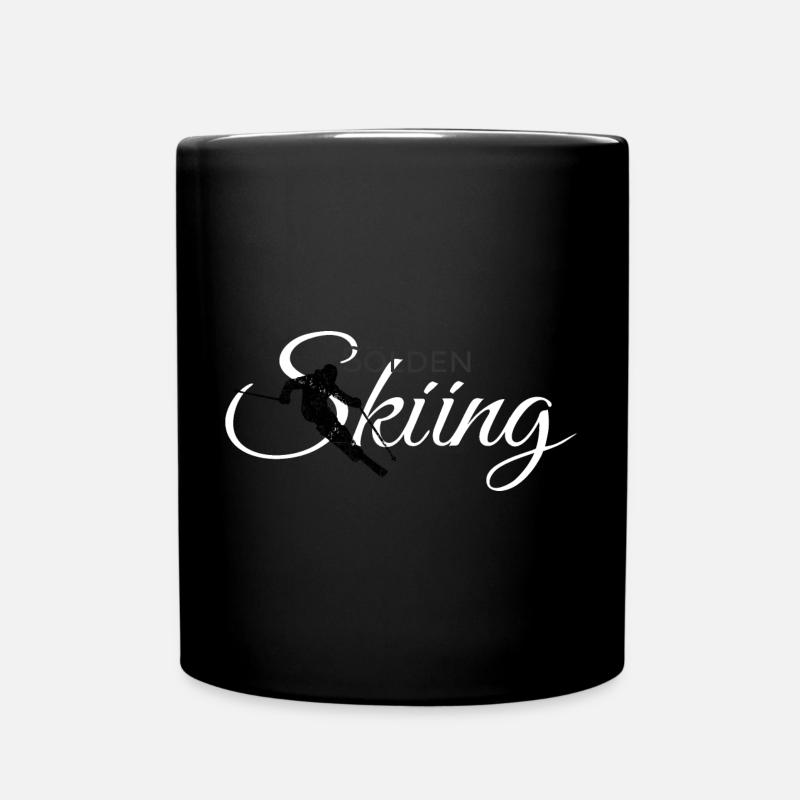 Sölden Skiing (Schwarz-Weiß) Ski Skifahrer - Tasse einfarbig - Schwarz