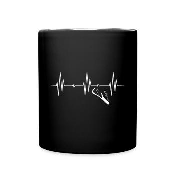 Kletterschuh Herzschlag klettern Puls Grafik icon - Tasse einfarbig - Schwarz - Vorne