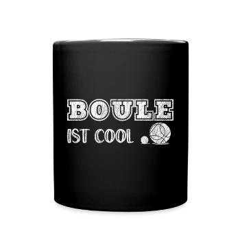 Boule ist cool Spiel Petanque Boules Boulekugel - Tasse einfarbig - Schwarz - Vorne