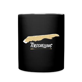 Terschelling | Vintage Landkarte Retro - Tasse einfarbig - Schwarz - Vorne