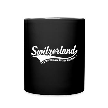 Schweiz Geschichte - Tasse einfarbig - Schwarz - Vorne