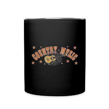 Country Musik Gitarren Illustration - Tasse einfarbig - Schwarz - Vorne