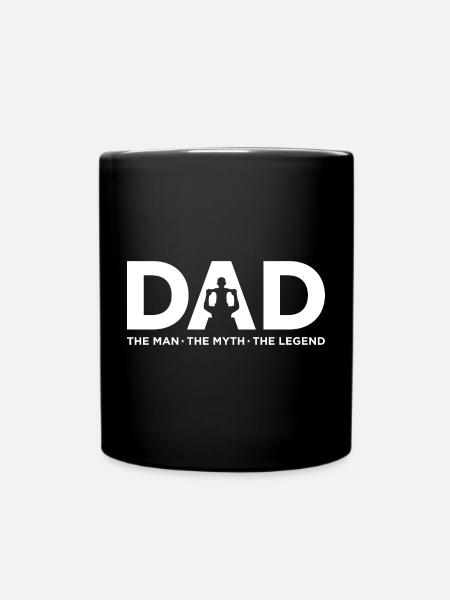 Dad Icon: Bold Silhouette Emblem - Full Colour Mug - black