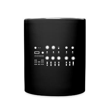 Synthesizer Synth Audio Analog Waves - Full Colour Mug - black - Front