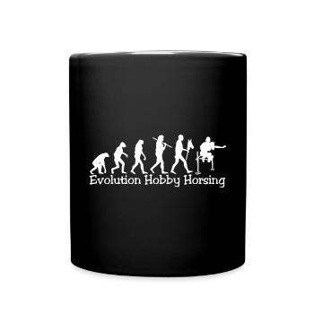Evolution Hobby Horsing (weiß) - Tasse einfarbig - Schwarz - Vorne