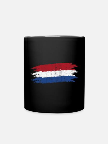 Holländische Flagge Pinselstriche T-Shirt - Tasse einfarbig - Schwarz