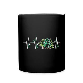 Forest Heartbeat Trees Symbol Pulse ECG icon Graphic - Full Colour Mug - black - Front