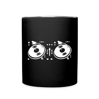 DJ Turntable - Full Colour Mug - black - Front