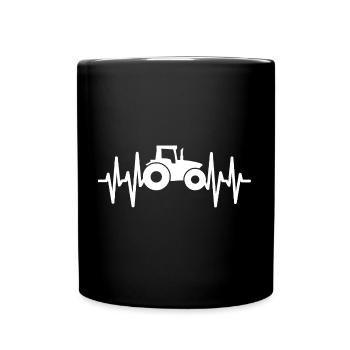 Traktor Herzschlag - Tasse einfarbig - Schwarz - Vorne