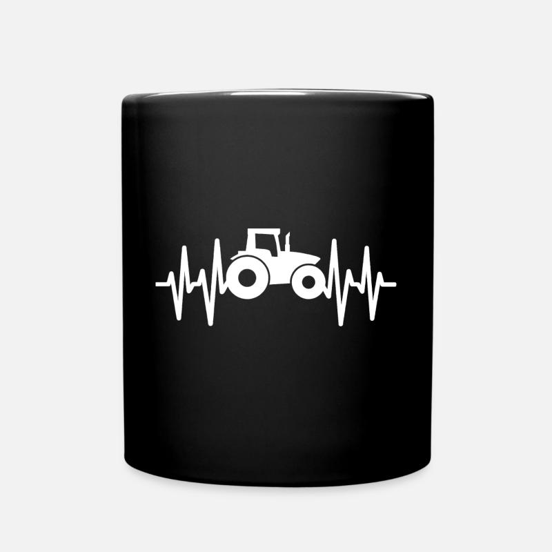 Traktor Herzschlag - Tasse einfarbig - Schwarz