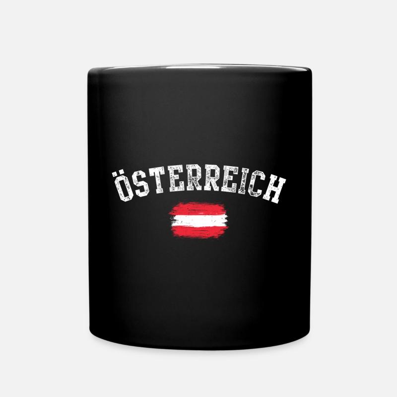 Österreich Brush Flag Emblem - Full Colour Mug - black