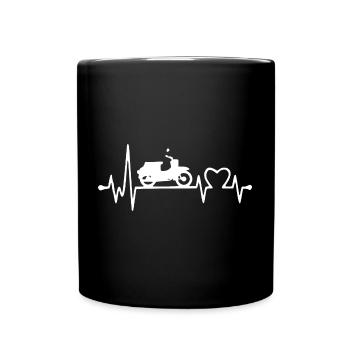 Heartbeat - Simson Schwalbe - EKG - Tasse einfarbig - Schwarz - Vorne