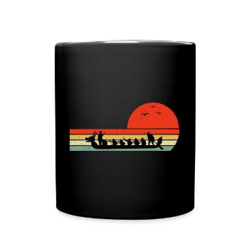 Dragon Boat Racing Crew Paddlers Vintage Retro - Full Colour Mug - black - Front