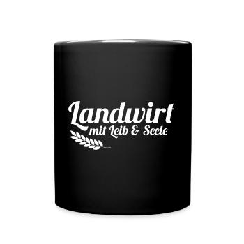Landwirt Spruch - Tasse einfarbig - Schwarz - Vorne
