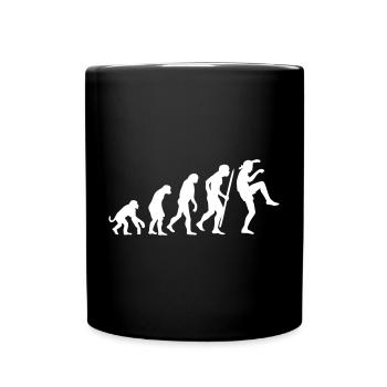 Lustige Evolution Karate Vintage 80er Crane Kick - Tasse einfarbig - Schwarz - Vorne