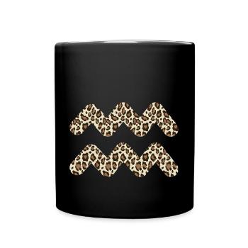 Sternzeichen Wassermann - Tasse einfarbig - Schwarz - Vorne